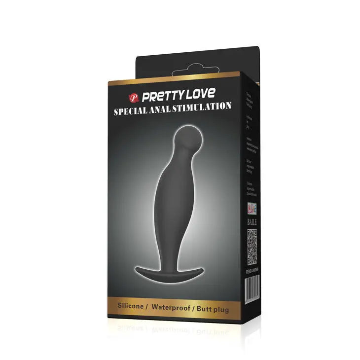 PRETTY LOVE - PLUG ANAL SILICONA 11.7 CM NEGRO PRETTY LOVE BOTTOM