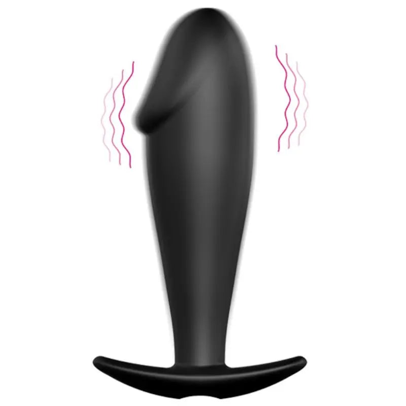 PRETTY LOVE - PLUG ANAL SILICONA FORMA PENE Y 12 MODOS VIBRACIÓN NEGRO PRETTY LOVE BOTTOM