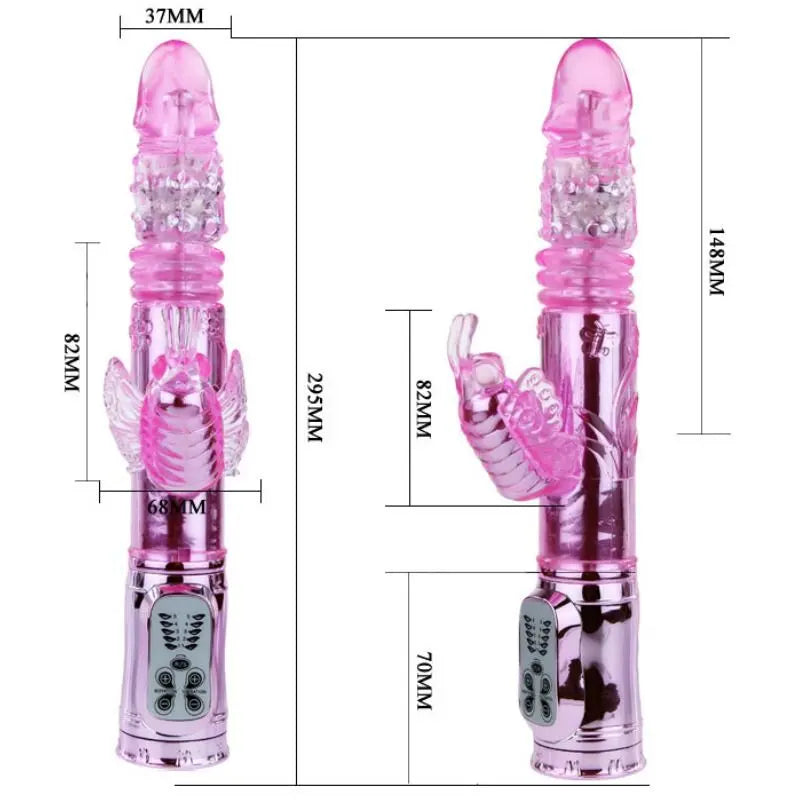 BAILE - VIBRADOR RECARGABLE CON ROTACION Y ESTIMULADOR THROBBING BUTTERF BAILE ROTATIONS
