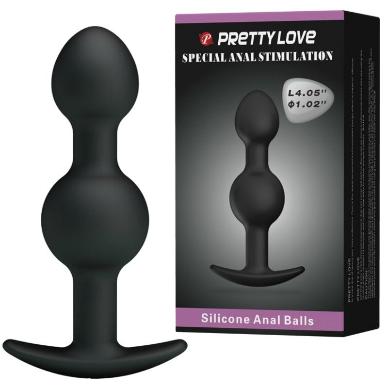 PRETTY LOVE - BOLAS ANALES SILICONA ESTIMULACION ESPECIAL 10.3 CM NEGRO PRETTY LOVE BOTTOM
