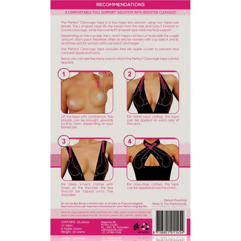 BYE-BRA - CINTA REALZADORA + CUBREPEZONES GRATIS COPA A-F BYE BRA - TAPES