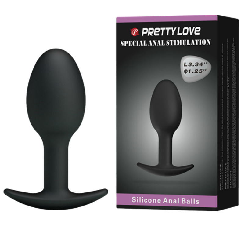 PRETTY LOVE - PLUG ANAL SILICONA 6.5 CM NEGRO PRETTY LOVE BOTTOM