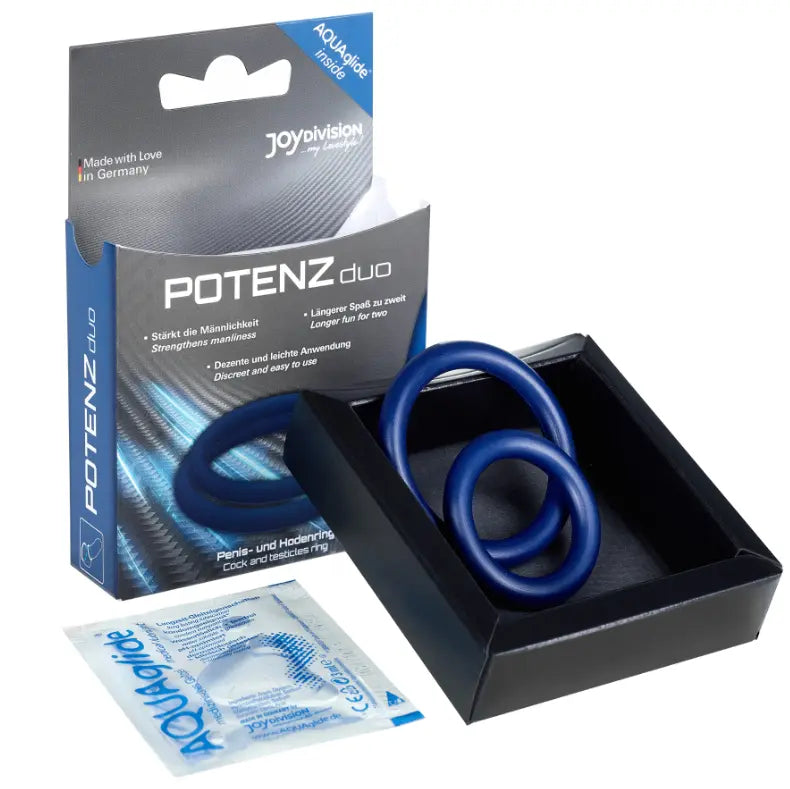 JOYDIVISION POTENZDUO - ANILLOS PARA PENE AZUL - M JOYDIVISION POTENZDUO