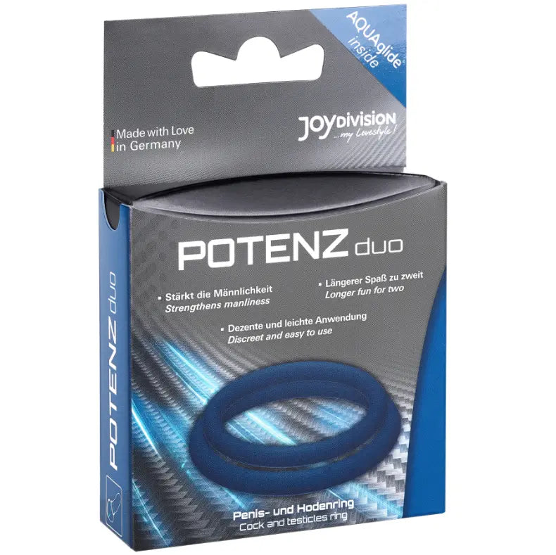 JOYDIVISION POTENZDUO - ANILLOS PARA PENE AZUL - M JOYDIVISION POTENZDUO