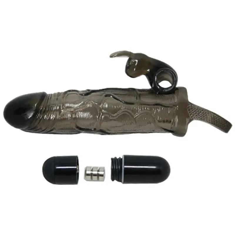 BAILE - BRAVE MAN FUNDA REALISTICA PENE CON RABBIT 16.5 CM NEGRO BAILE FOR HIM