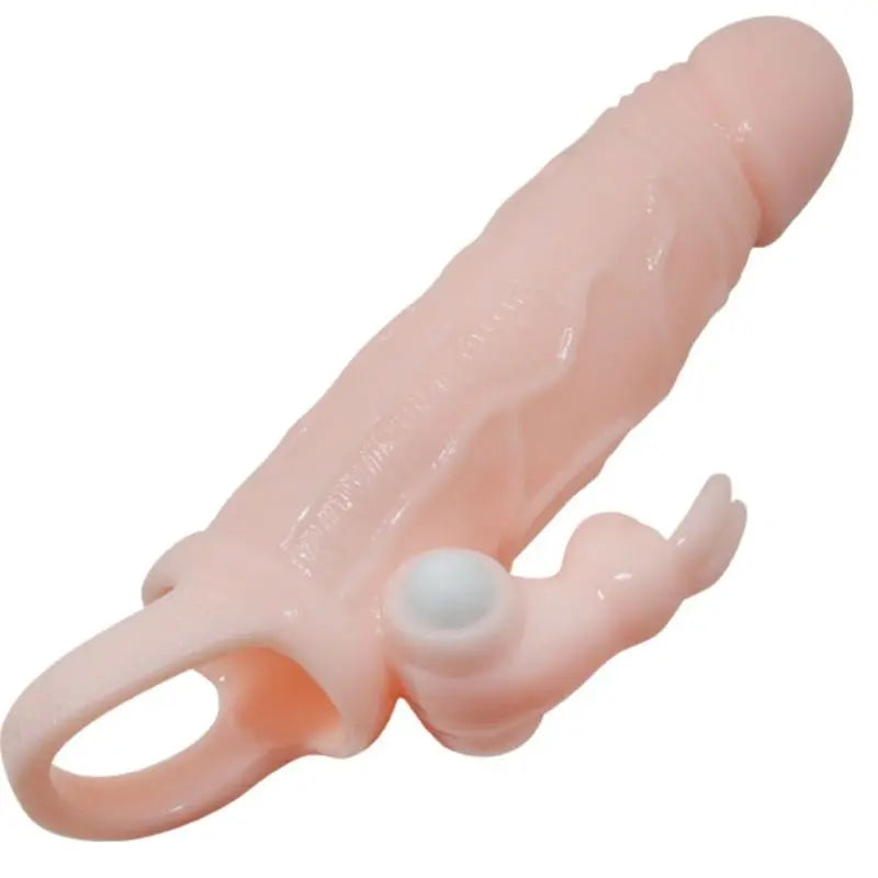 BAILE - BRAVE MAN FUNDA PENE CON RABBIT VIBRADOR 16.5 CM NATURAL BAILE FOR HIM