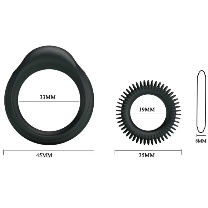 BAILE - KIT 2 ANILLOS SILICONA RING MANHOOD BAILE FOR HIM