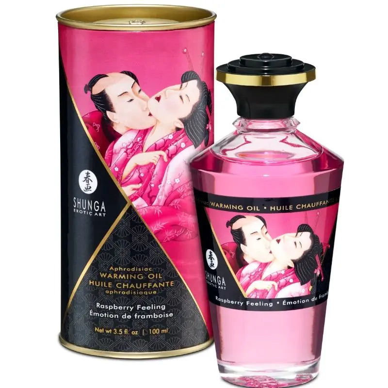 SHUNGA - ACEITE MASAJE EFECTO CALOR SABOR INTENSO FRAMBUESA 100 ML SHUNGA OILS