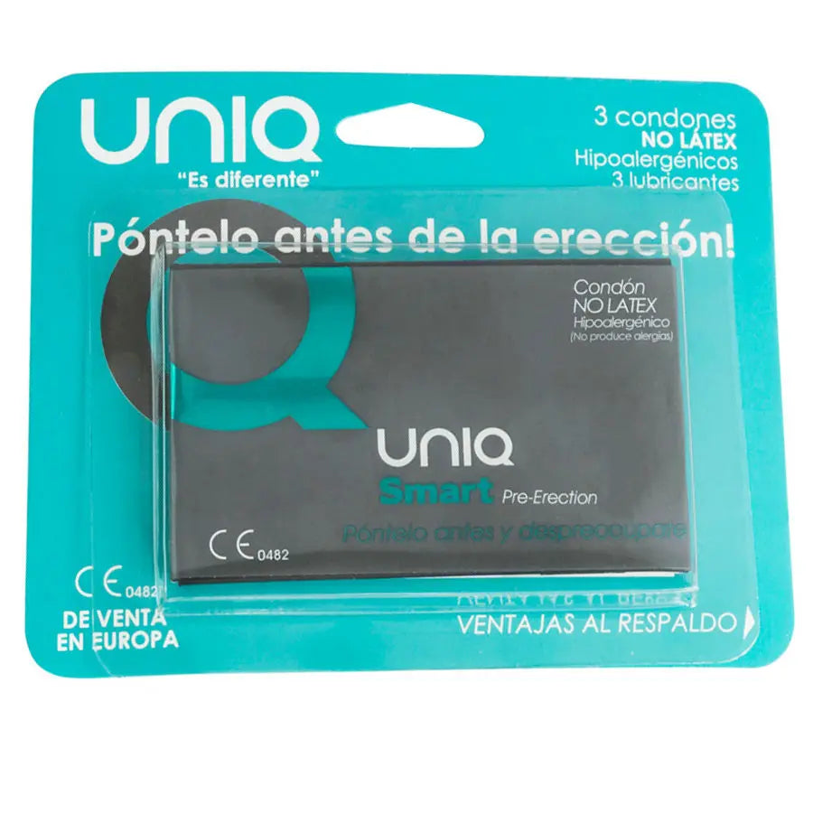 UNIQ - SMART PRESERVATIVOS PRE-ERECCIÓN SIN LATEX 3 UNIDADES UNIQ