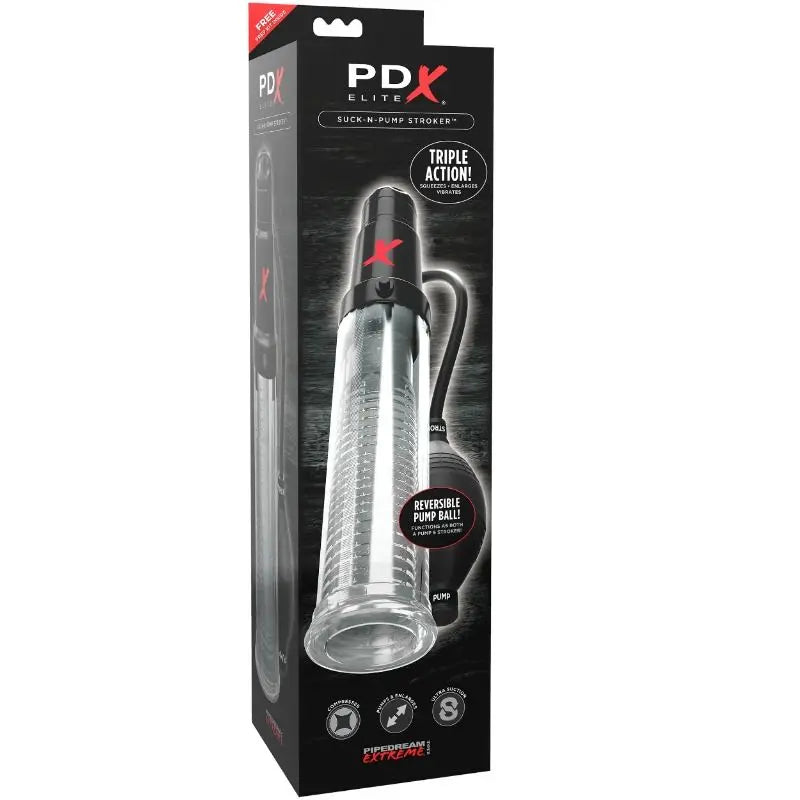 PDX ELITE - BOMBA DE SUCCIÓN MASTURBADORA CON VIBRACIÓN SUCK N PUMP STROKER PDX ELITE