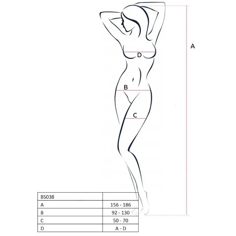 PASSION - WOMAN BS038 BODYSTOCKING BLANCO TALLA ÚNICA PASSION WOMAN
