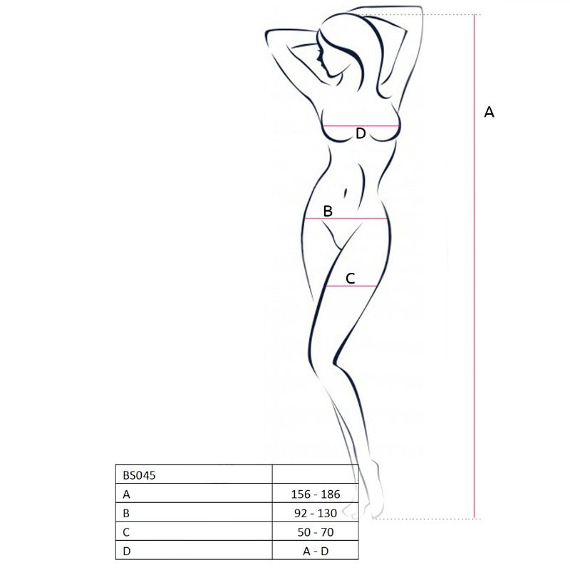 PASSION - WOMAN BS045 BODYSTOCKING BLANCO TALLA ÚNICA PASSION WOMAN