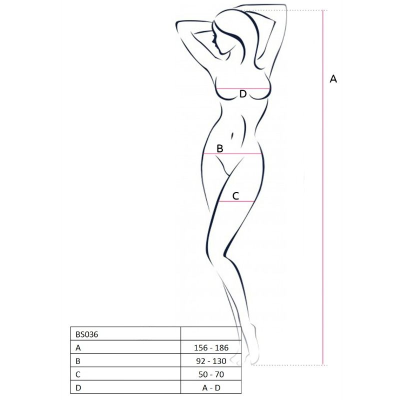 PASSION - WOMAN BS036 BODYSTOCKING NEGRO TALLA ÚNICA PASSION WOMAN