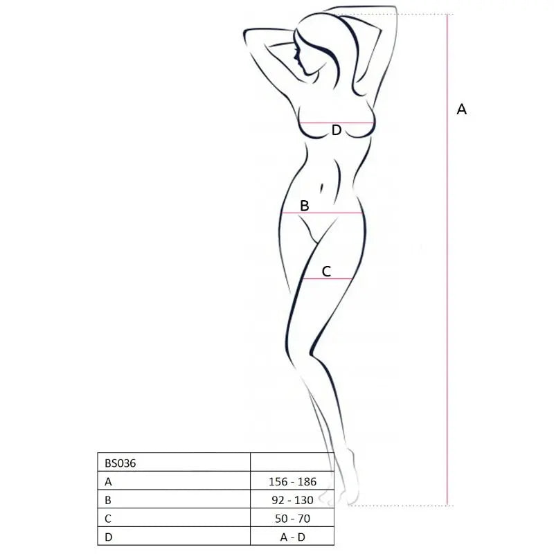 PASSION - WOMAN BS036 BODYSTOCKING BLANCO TALLA ÚNICA PASSION WOMAN