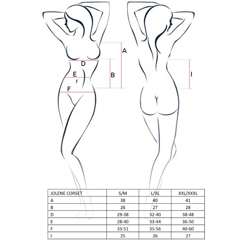 PASSION - WOMAN JOLENE CORSET NEGRO TALLA L/XL PASSION WOMAN CORSETS