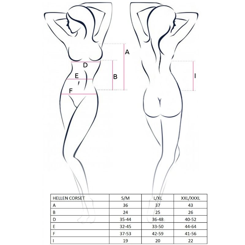 PASSION - WOMAN HELLEN CORSET NEGRO TALLA S/M PASSION WOMAN CORSETS