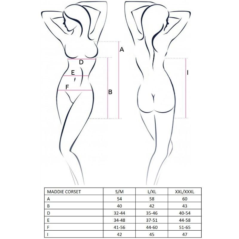 PASSION - WOMAN MADDIE CORSET NEGRO TALLA L/XL PASSION WOMAN CORSETS