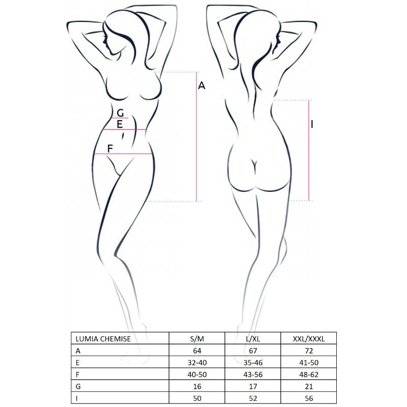 PASSION - WOMAN LUMIA CHEMISE NEGRO TALLA S/M PASSION WOMAN CHEMISE