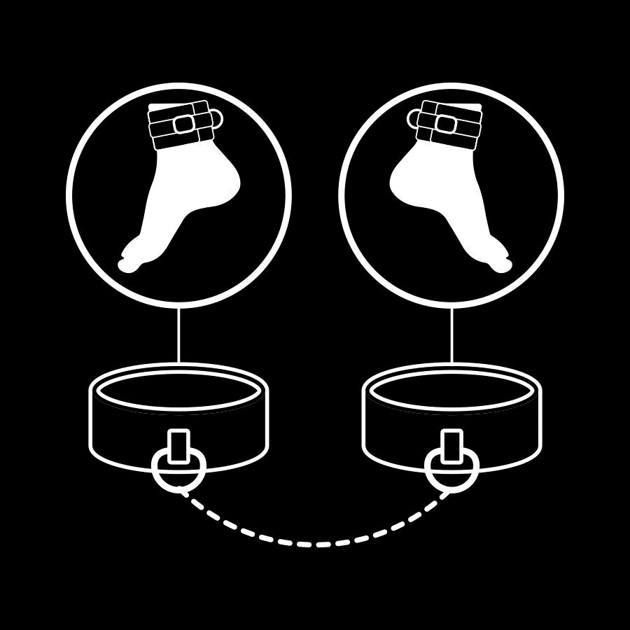 FETISH SUBMISSIVE - ESPOSAS TOBILLOS CUERO VEGANO CON FORRO DE NOPRENO FETISH SUBMISSIVE BONDAGE