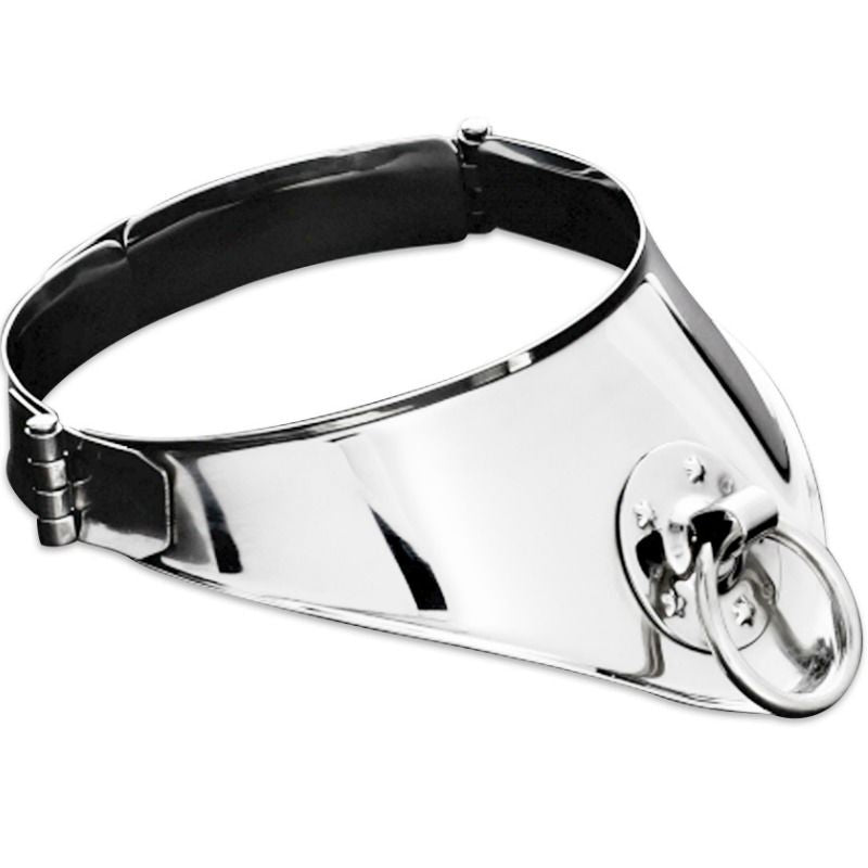 METAL HARD - COLLAR RESTRICCION CON ANILLA Y CANDADO 12.5 CM METAL HARD