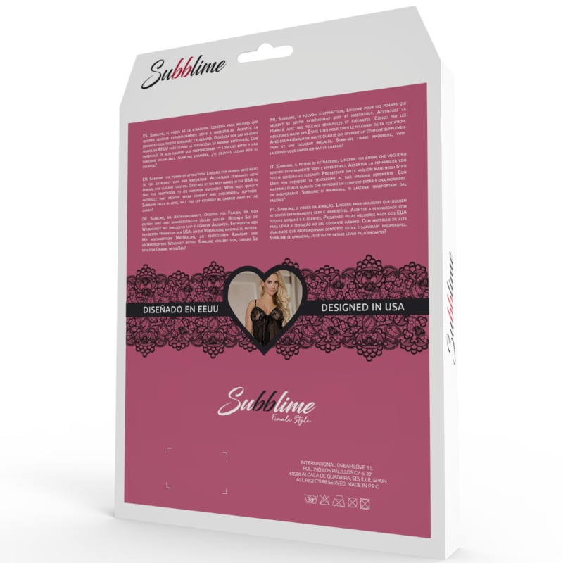 SUBBLIME PEIGNOIR - CON BORDADOS Y MANGA DE CAMPANA S/M SUBBLIME BABYDOLLS