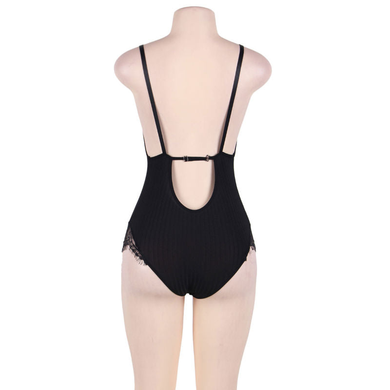 SUBBLIME - TEDDY CON FRANJAS NEGRO TALLA GRANDE SUBBLIME QUEEN PLUS SIZE