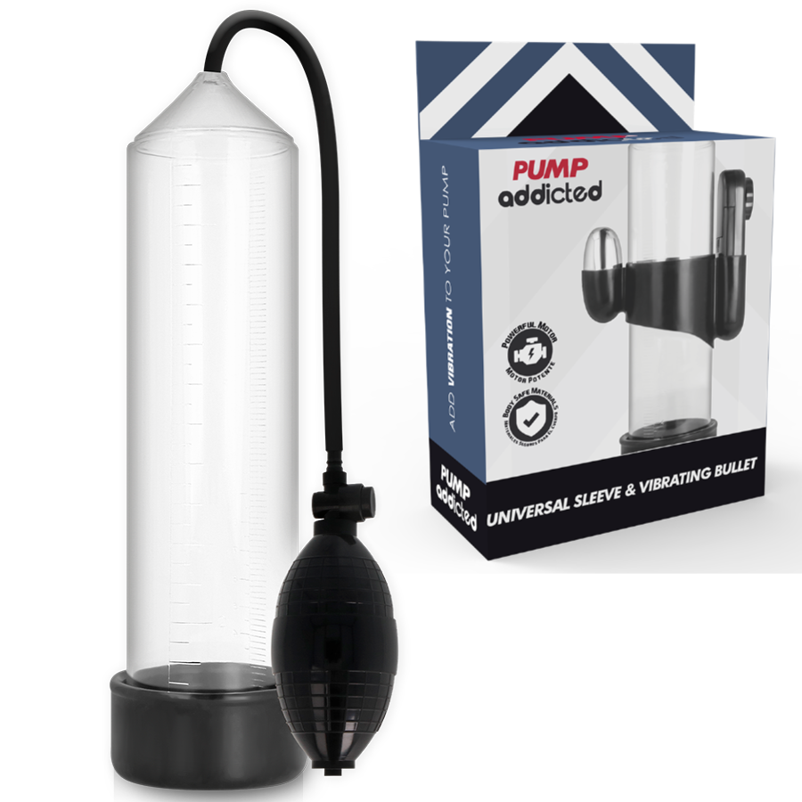 PUMP ADDICTED - BOMBA ERECCIÓN RX3 TRANSPARENTE CON VIBRADOR PUMP ADDICTED