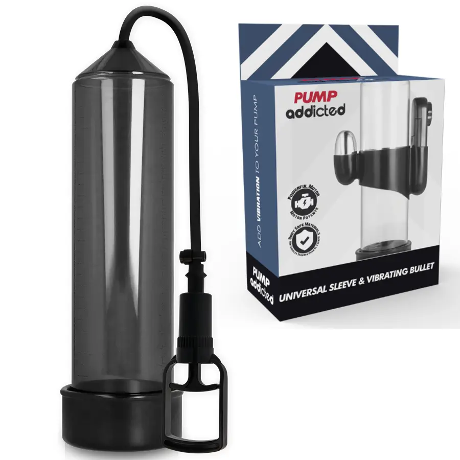 PUMP ADDICTED - BOMBA ERECCIÓN RX7 NEGRO CON VIBRADOR PUMP ADDICTED