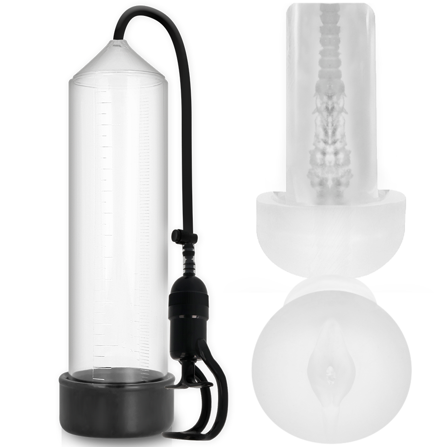 PUMP ADDICTED - BOMBA ERECCIÓN RX5 TRANSPARENTE CON MASTURBADOR PUMP ADDICTED