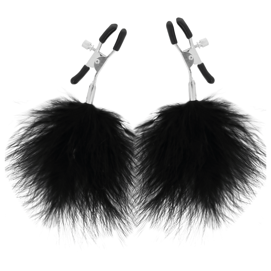 DARKNESS - PINZAS PARA PEZONES CON POMPONES 2 DARKNESS SENSATIONS