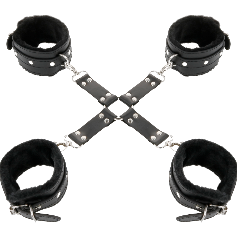 DARKNESS - ESPOSAS DE CUERO PARA PIES Y MANOS NEGRO DARKNESS BONDAGE