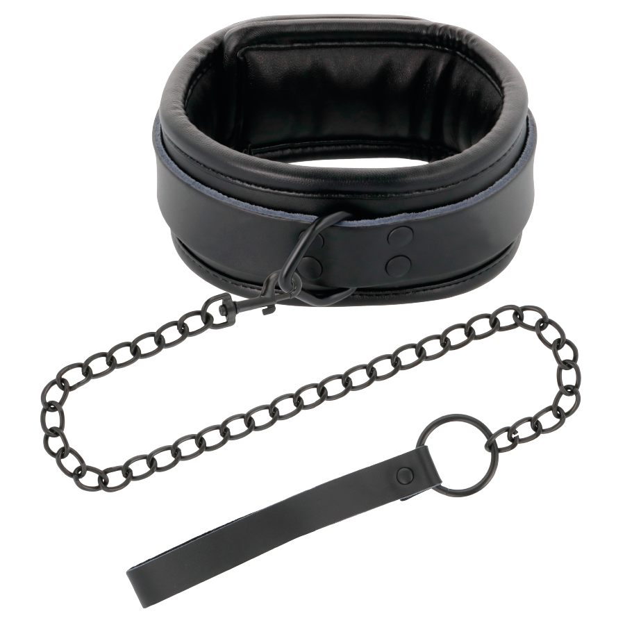 DARKNESS - ESPOSAS Y COLLAR DE CUERO NEGRO DARKNESS