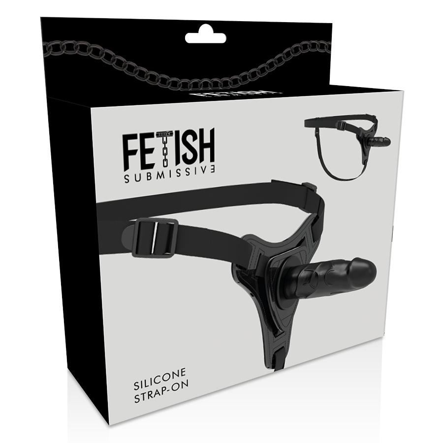 FETISH SUBMISSIVE HARNESS - SILICONA NEGRO REALISTIC 15 CM FETISH SUBMISSIVE HARNESS