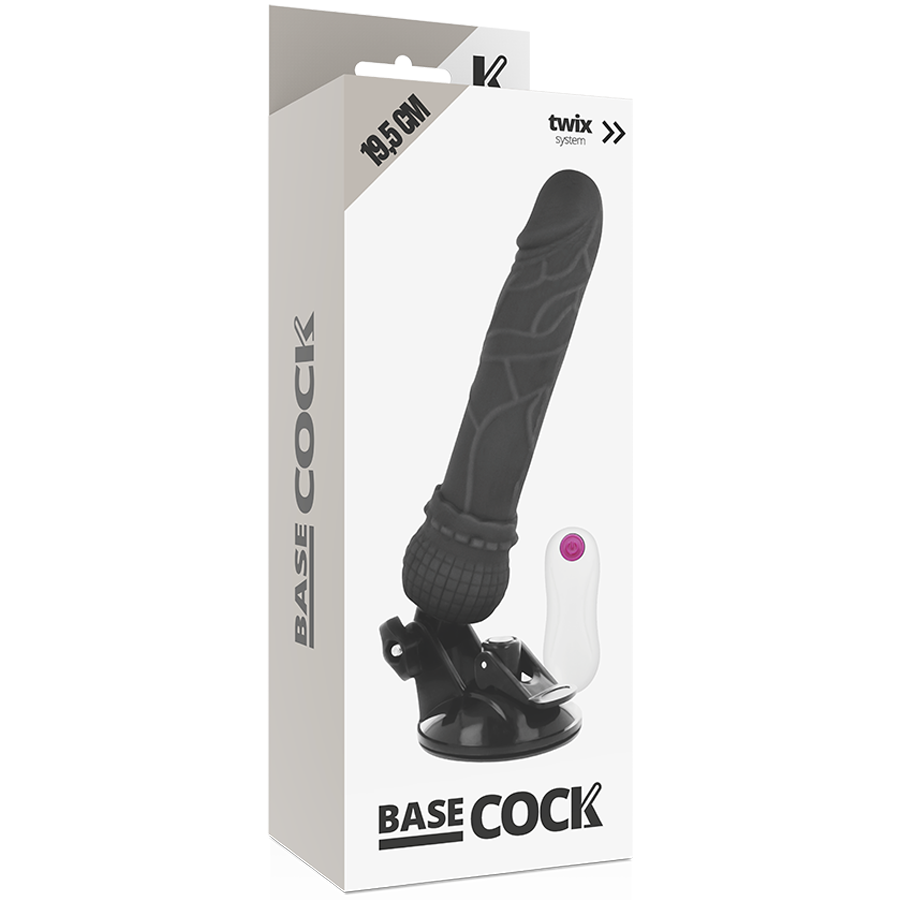 BASECOCK - VIBRADOR REALISTICO CONTROL REMOTO NATURAL 19.5 CM -O- 4 CM BASECOCK