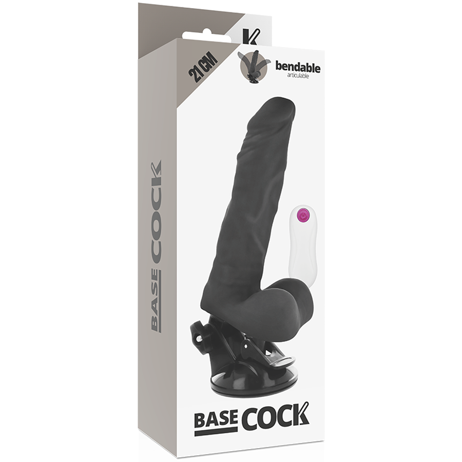 BASECOCK - VIBRADOR REALISTICO ARTICULABLE CONTROL REMOTO NATURAL 21 CM -O- 5 CM BASECOCK