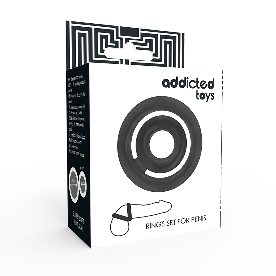 ADDICTED TOYS - POTENZ SET ANILLOS PENE NEGRO ADDICTED TOYS