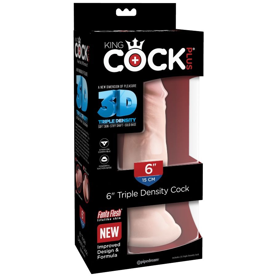 KING COCK - DILDO TRIPLE DENSIDAD 15 CM KING COCK PLUS