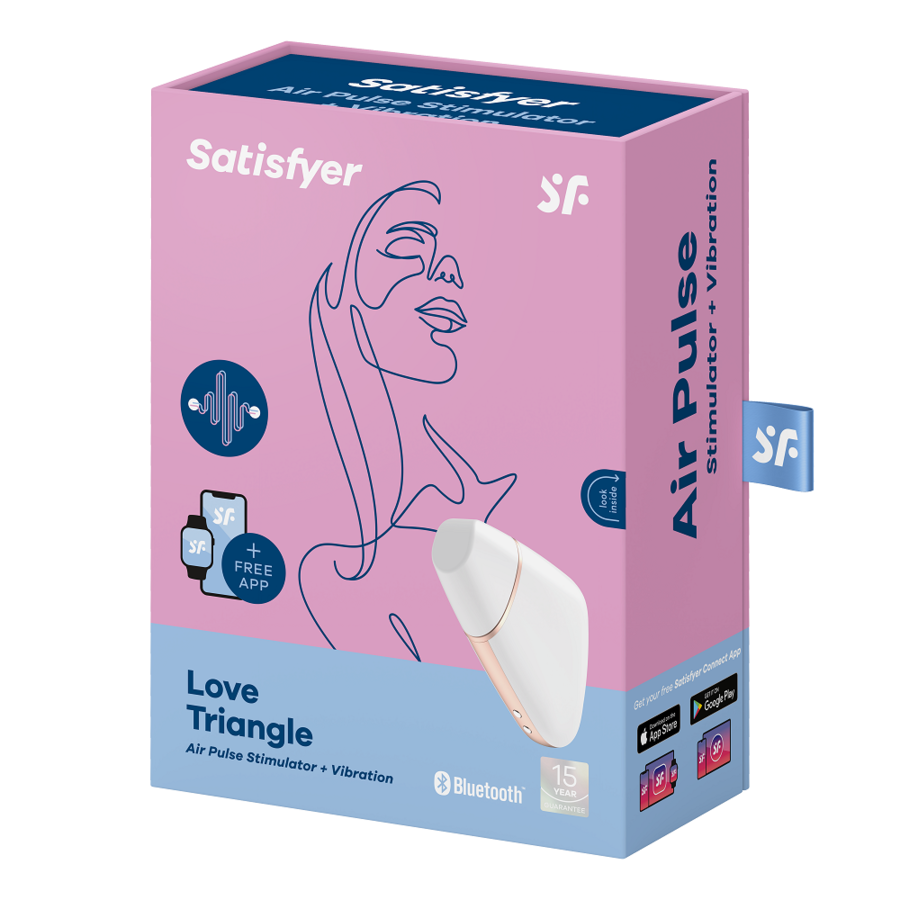 SATISFYER LOVE TRIANGLE ESTIMULADOR Y VIBRADOR - BLANCO SATISFYER CONNECT