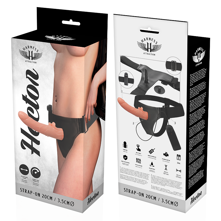 HARNESS ATTRACTION - ARNÉS VIBRADOR HECTOR 20 CM -O- 3.5 CM HARNESS ATTRACTION