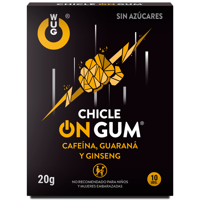 WUG GUM - ON CHICLE CAFEÍNA, GINSENG Y GUARANÁ 10 UNIDADES WUG GUM