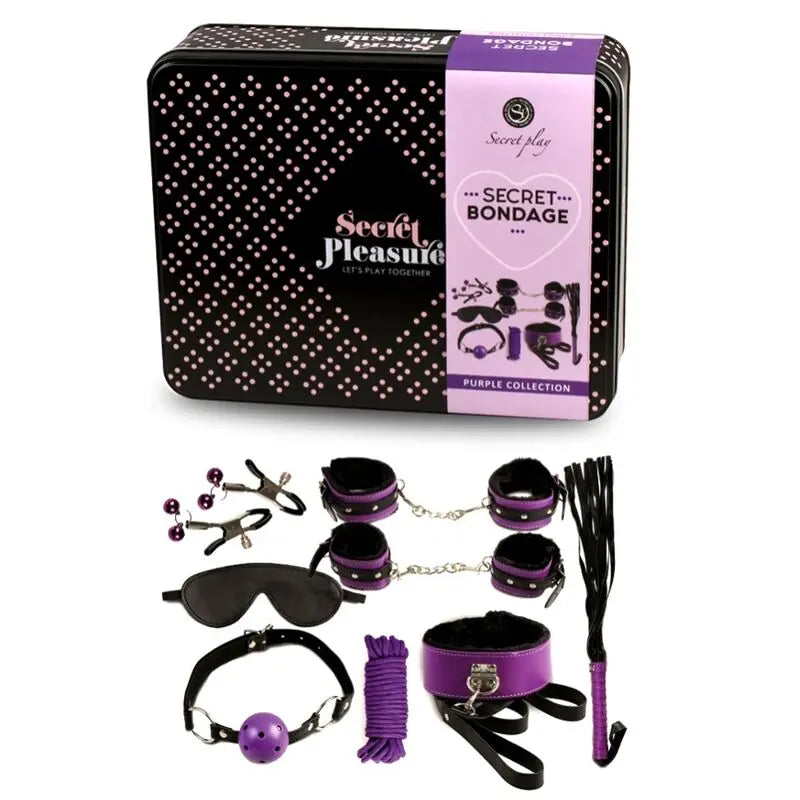 SECRETPLAY - BDSM SET 8PCS LILA / NEGRO SECRETPLAY 100% FETISH