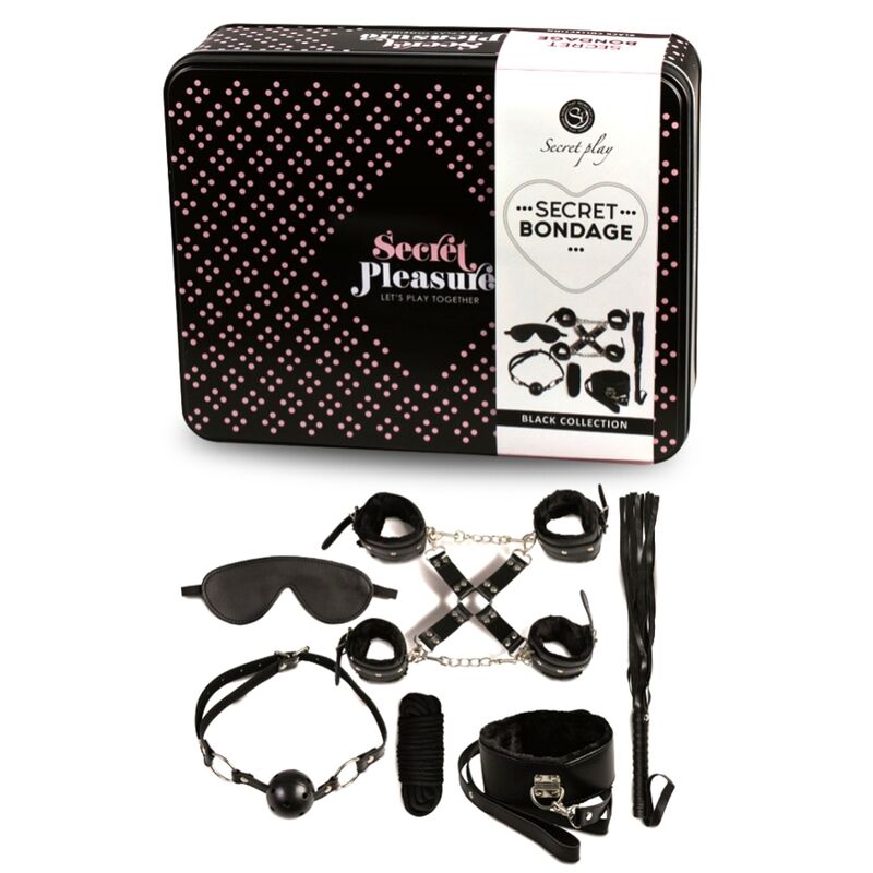 SECRETPLAY - BDSM SET 8 PCS NEGRO SECRETPLAY 100% FETISH