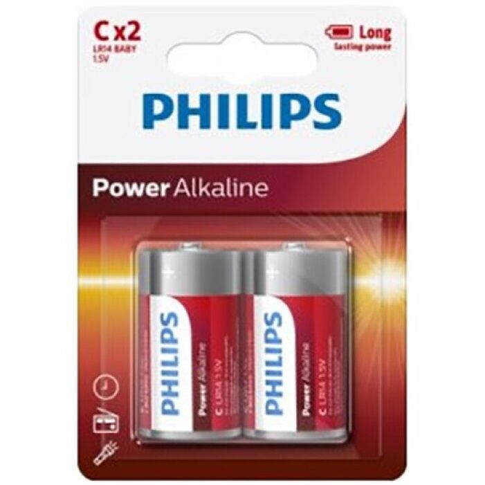 PHILIPS - POWER ALKALINE PILA C LR14 BLISTER*2 PHILLIPS