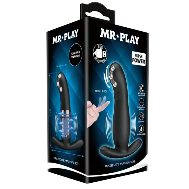 MR PLAY - MASAJEADOR DE PROSTATA NEGRO RECARGABLE MR PLAY