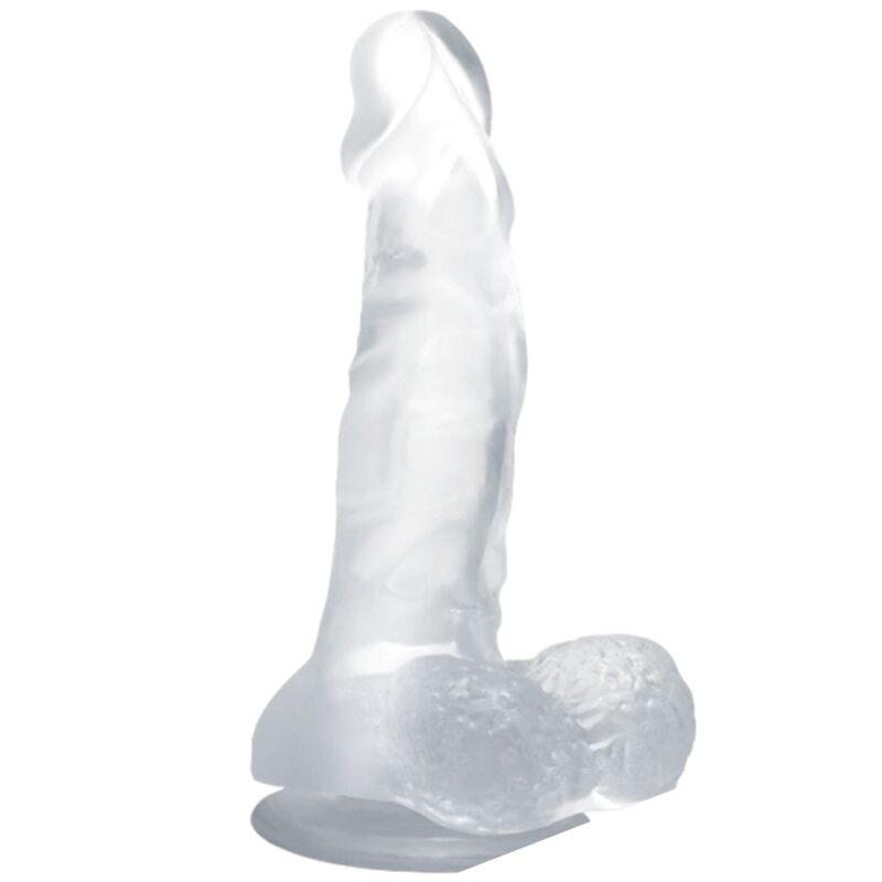 BAILE - DILDO REALISTICO CON VENTOSA Y TESTICULOS 16.7 CM TRANSPARENTE BAILE DILDOS