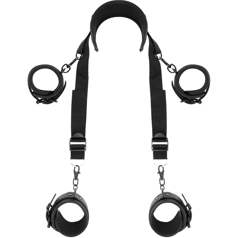 FETISH SUBMISSIVE - POSICIÓN MASTER CON 4 ESPOSAS CON FORRO DE NOPRENO FETISH SUBMISSIVE BONDAGE
