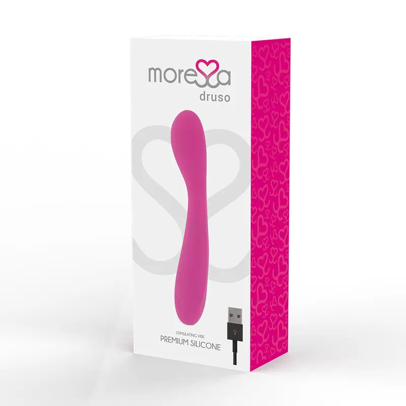 MORESSA - DRUSO MASAJEADOR DUO PUNTO G Y SUERO PELVICO PREMIUM SILICONE RECARGABLE MORESSA