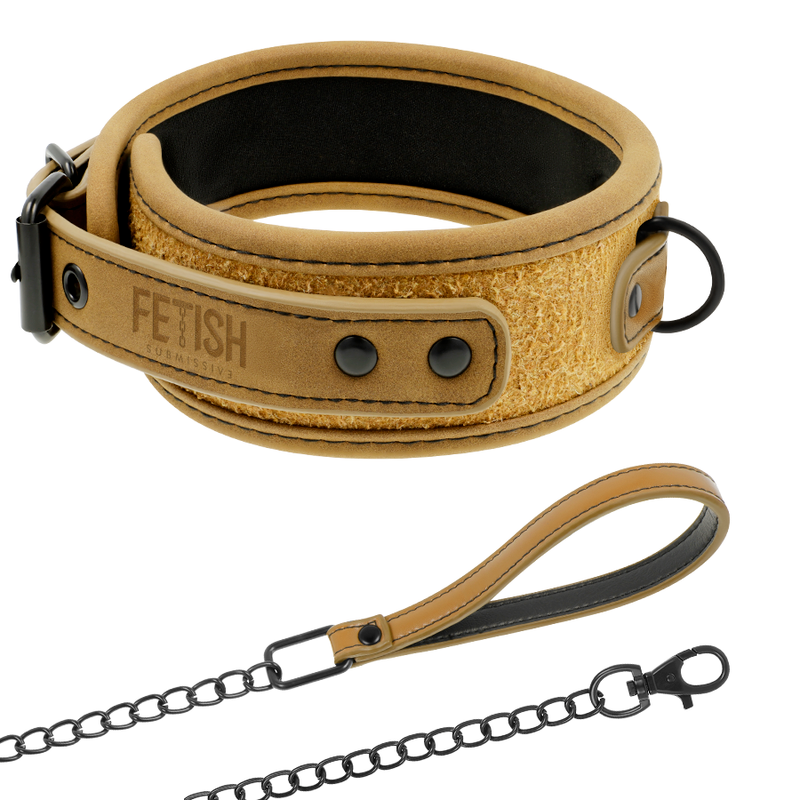 FETISH SUBMISSIVE ORIGEN - COLLAR CON CADENA CON FORRO DE NEOPRENO FETISH SUBMISSIVE ORIGIN