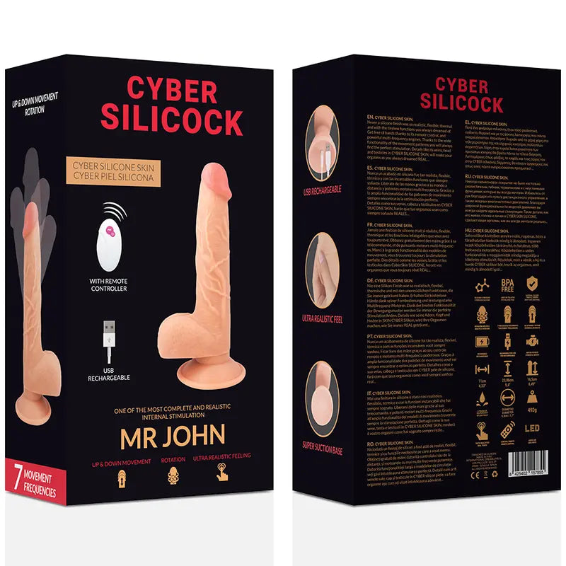 CYBER SILICOCK - REALISTICO CONTROL REMOTO MR JOHN 23.88 CM -O- 4.3 CM CYBER SILICOCK