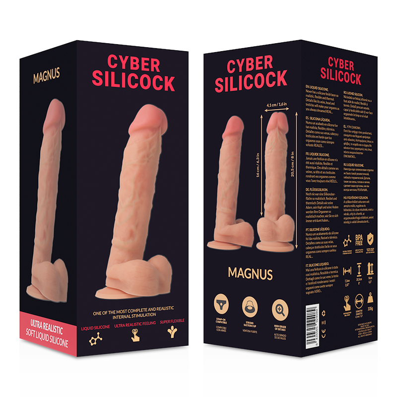 CYBER SILICOCK - ARNÉS SILICONA LÍQUIDA MAGNUS 20.5 CM -O- 4.1 CM CYBER SILICOCK